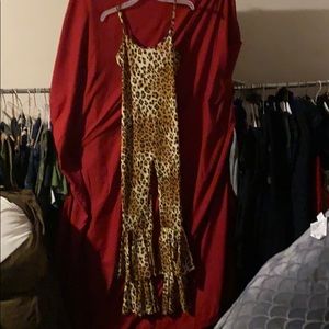 Leopard jumper with flair legs